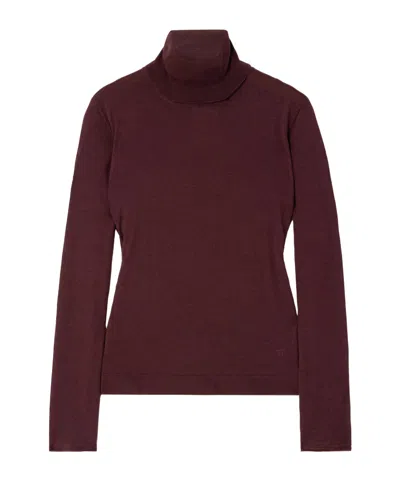 Tom Ford Cashmere And Silk-blend Turtleneck Sweater In Burgundy