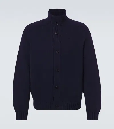 Tom Ford Cashmere Cardigan In Blue