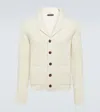 Tom Ford Silk Merino Shawl Collar Cardigan Knitwear White In White