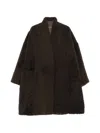 Tom Ford Cashmere Cocoon Jacket Oversized Patchwork Texture In Brown