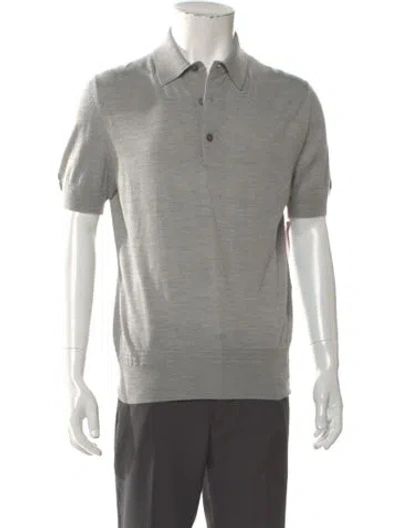 Pre-owned Tom Ford Cashmere Collar Polo Shirt In Gray