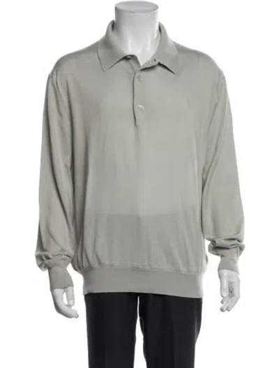 Pre-owned Tom Ford Cashmere Collar Polo Shirt In Green
