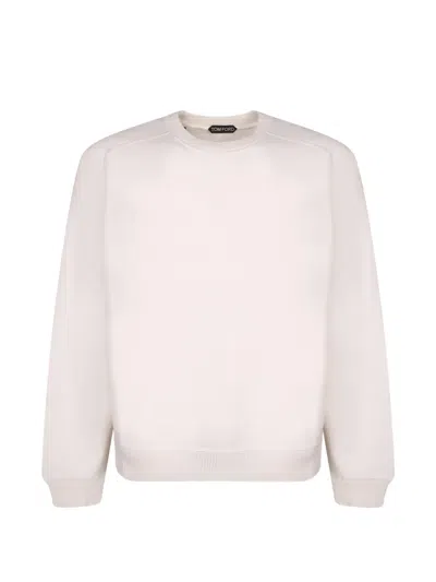 Tom Ford Cashmere Cotton Crew Neck Sweater In Gray