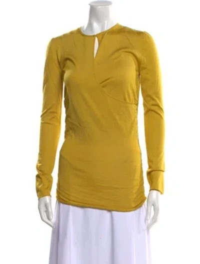Pre-owned Tom Ford Cashmere Crew Neck Blouse In Yellow