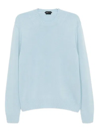 Tom Ford Cashmere Crew Neck Sweater In Blue