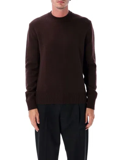 Tom Ford Mens Cocoa Crewneck Ribbed Cashmere-knit Jumper In Brown