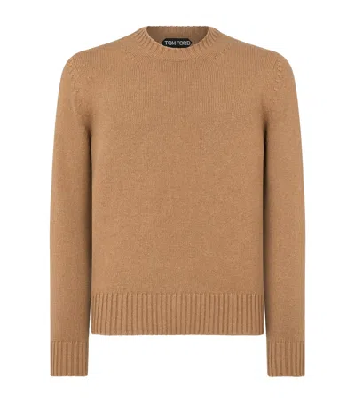 Tom Ford Cashmere Crew-neck Sweater In Brown