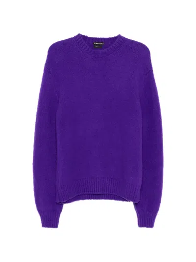 Tom Ford Cashmere Crew-neck Sweater In Purple