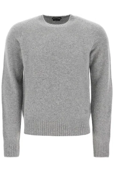 Tom Ford Cashmere Crewneck Pullover In Grey
