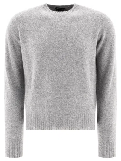 Tom Ford Cashmere Crewneck Sweater In Blue