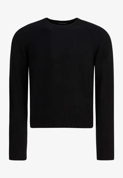 Tom Ford Cashmere Crewneck Sweater In Animal Print