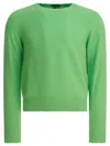 Tom Ford Felted Pure Cashmere Long Sleeves Crew Neck Sweater In Green
