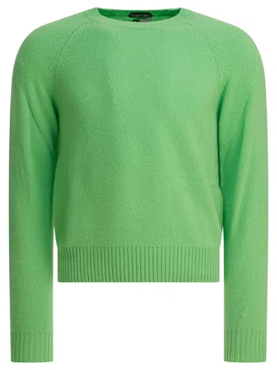 Tom Ford Cashmere Crewneck Jumper In Green