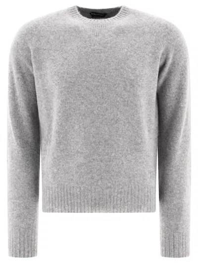 Tom Ford Cashmere Crewneck Sweater In Grey
