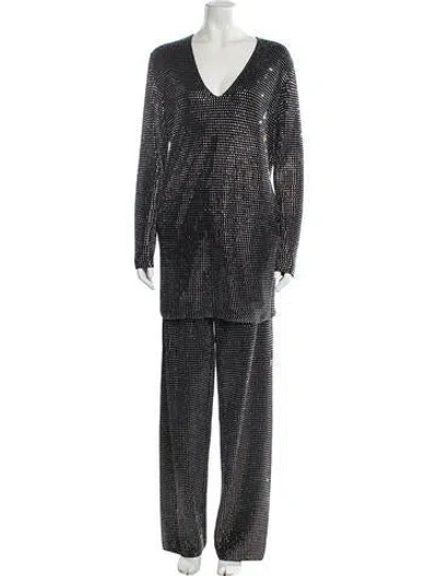 Pre-owned Tom Ford Cashmere Crystal Embellishments Set In Black