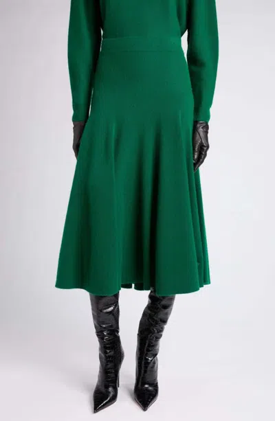 Tom Ford Cashmere Flare Maxi Skirt In Green