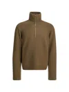 Tom Ford Cashmere Wool Blend Half Zip Pullover In Green