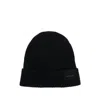 Tom Ford Mens Black Logo-patch Ribbed Cashmere-knit Beanie Hat In Black