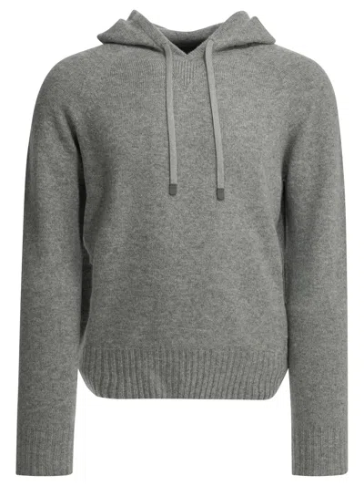 Tom Ford Cashmere Hooded Sweater In Gray