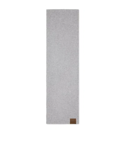 Tom Ford Cashmere Logo Scarf In Gray
