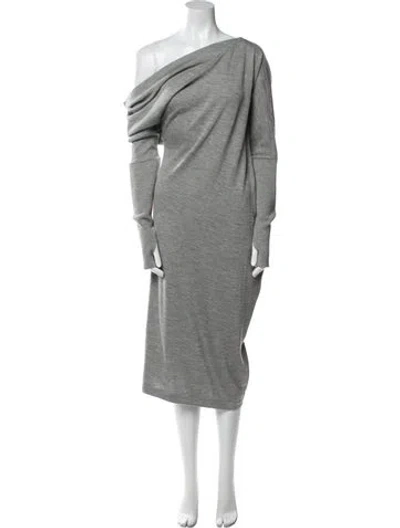 Pre-owned Tom Ford Cashmere Long Dress In Gray