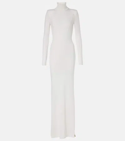 Tom Ford Cashmere Maxi Dress In Weiss