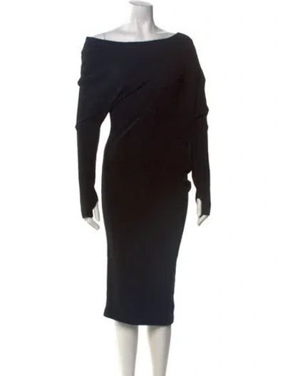 Pre-owned Tom Ford Cashmere Midi Length Dress In Black