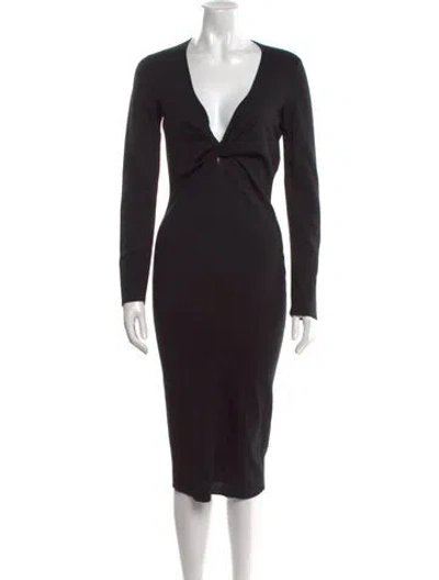 Pre-owned Tom Ford Cashmere Midi Length Dress In Black