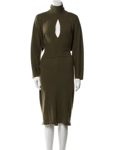 Pre-owned Tom Ford Cashmere Midi Length Dress In Green
