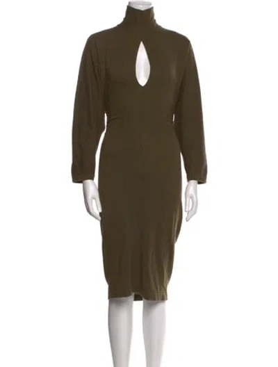 Pre-owned Tom Ford Cashmere Midi Length Dress In Green