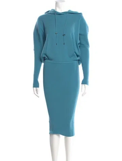 Pre-owned Tom Ford Cashmere Midi Length Dress W/ Tags In Blue