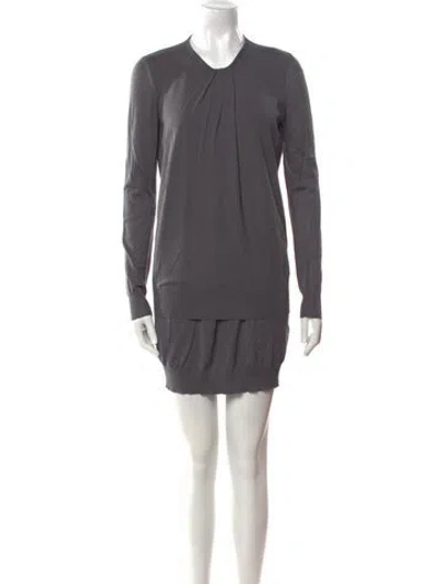 Pre-owned Tom Ford Cashmere Mini Dress In Gray