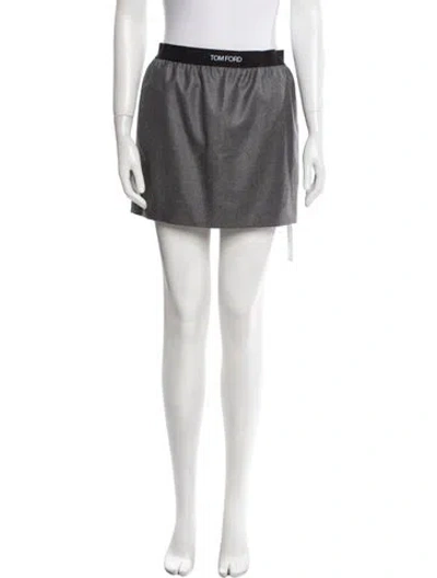 Pre-owned Tom Ford Cashmere Mini Skirt In Gray