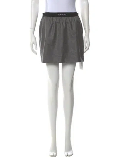Pre-owned Tom Ford Cashmere Mini Skirt In Gray
