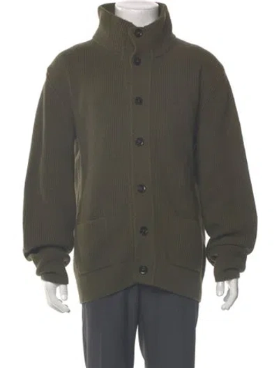 Pre-owned Tom Ford Cashmere Mock Neck Cardigan In Green