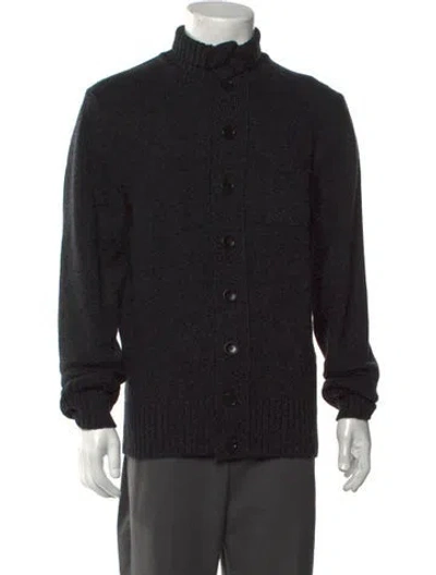 Pre-owned Tom Ford Cashmere Mock Neck Cardigan In Grey