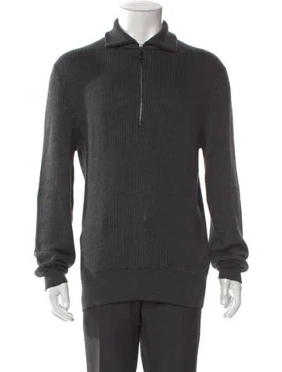 Pre-owned Tom Ford Cashmere Mock Neck Polo Sweater In Gray