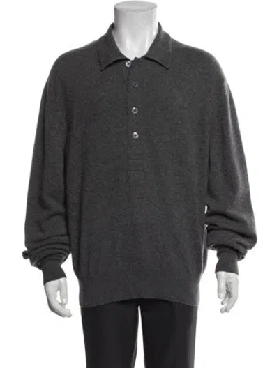 Pre-owned Tom Ford Cashmere Mock Neck Polo Sweater In Gray