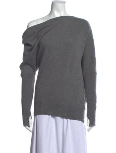 Pre-owned Tom Ford Cashmere Off-the-shoulder Sweater In Gray