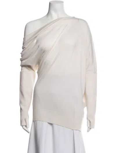 Pre-owned Tom Ford Cashmere Off-the-shoulder Sweater W/ Tags In Neutrals