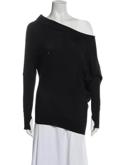 Pre-owned Tom Ford Cashmere Off-the-shoulder Top In Black