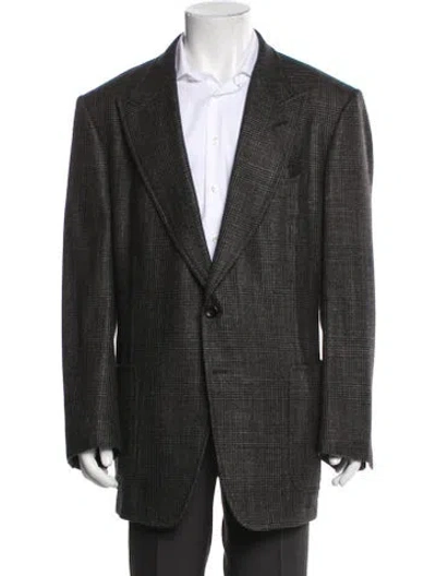 Pre-owned Tom Ford Cashmere Plaid Print Blazer In Multi