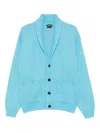 Tom Ford Cashmere Shawl Collar Cardigan In Blue