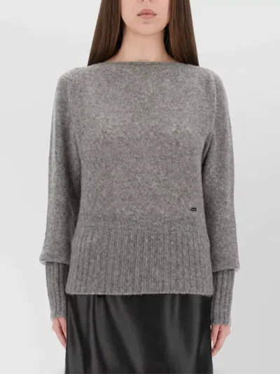 Tom Ford Cashmere Silk Boat Neck Sweater In Gray