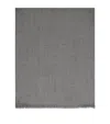 Tom Ford Cashmere-silk Logo Scarf In Gray