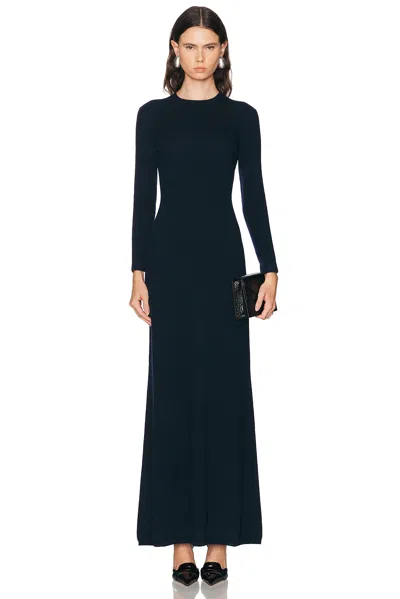 Tom Ford Cashmere And Cotton-blend Knitted Maxi Dress In Blue