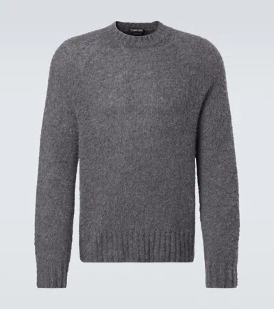 Tom Ford Cashmere Crewneck Sweater In Light Charcoal In Gray
