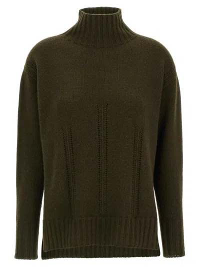 Tom Ford Long-sleeved Mock Neck Cashmere Sweater In Green