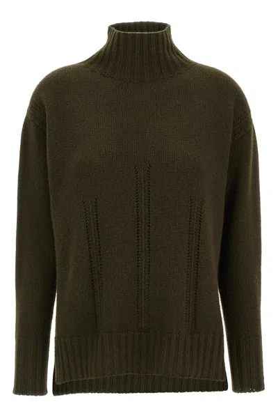 Tom Ford Long-sleeved Mock Neck Cashmere Sweater In Green