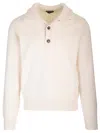 Tom Ford Buttoned-collar Jumper In Neutrals